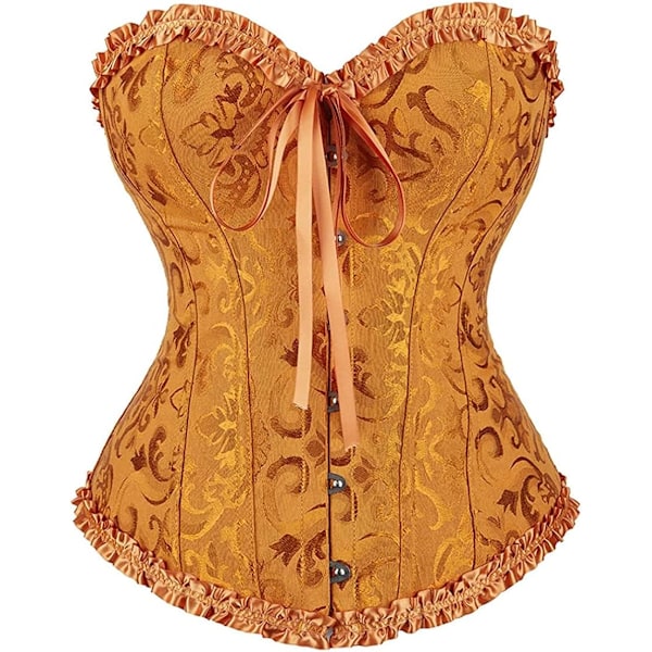Kvinnors snörning korsett benad blommig överbyst underkläder bustier bodyshaper topp