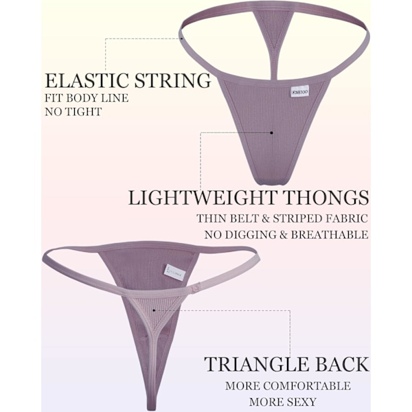 6-pack G-string stringtrosor för kvinnor Bomullstrosor Låghöjd