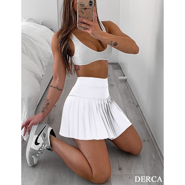 Plisserad tenniskjol för kvinnor med fickor Shorts Athletic Skorts Workout