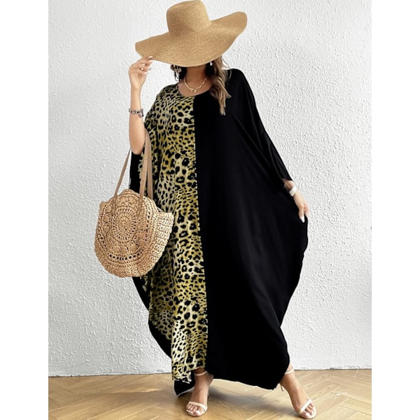 Kvinnors baddräkt Cover Up Etnisk Print Kaftan Strand Maxi Klänningar