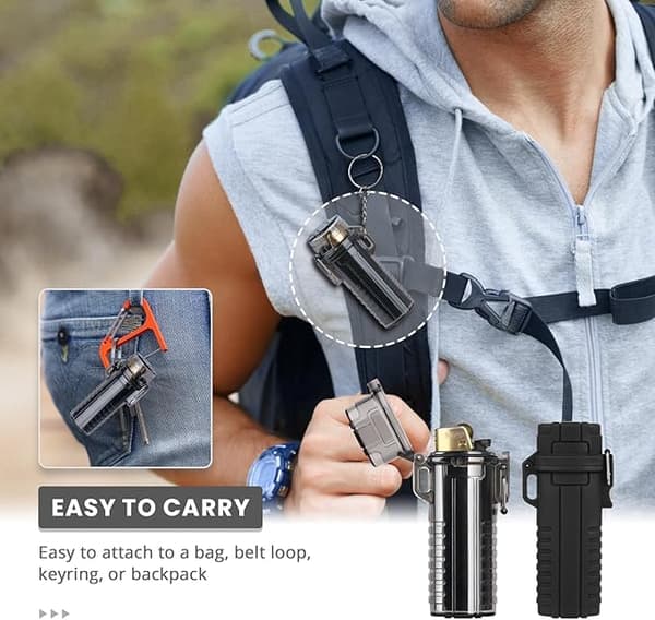 SOMGEM EDC Vandtæt Lighter Etui, 2 Pak Etui til BIC Regular Lighter Sleeve Model J6 Udendørs Overlevelse Multi-Purpose Forseglet Lighter