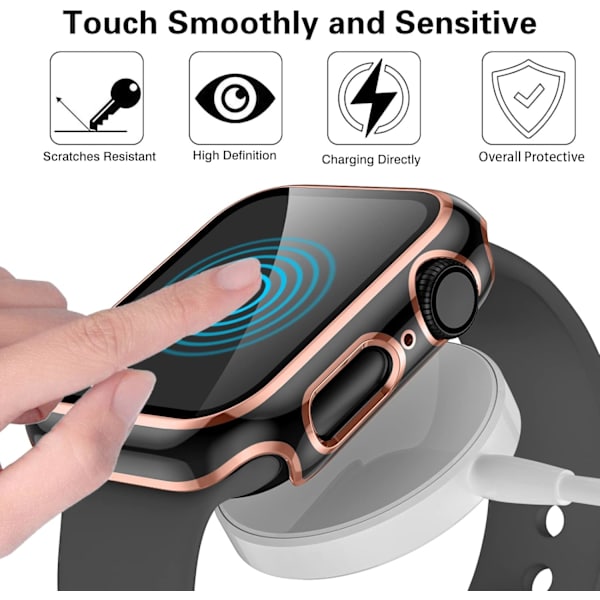 Hardt deksel Kompatibelt for Apple Watch Case 40 mm med skjermbeskytter