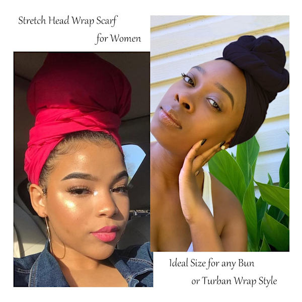 4 delar Stretch Turbans Sticka Head Wrap Urban för kvinnor