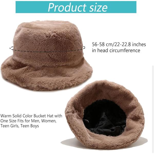 2-pack unisex vinterhink med fuskpäls, hopfällbar, fluffig, varm fiskarhatt
