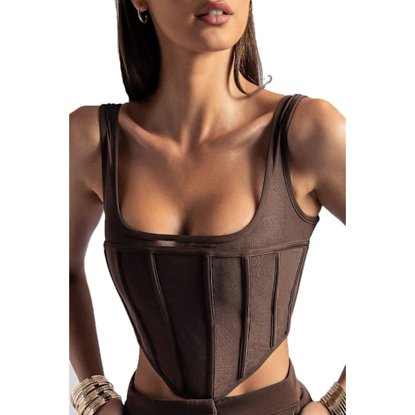 Kvinde Sexet Korset Crop Æstetisk Tank Top Bustier Bonet Mesh Y2k med Strop