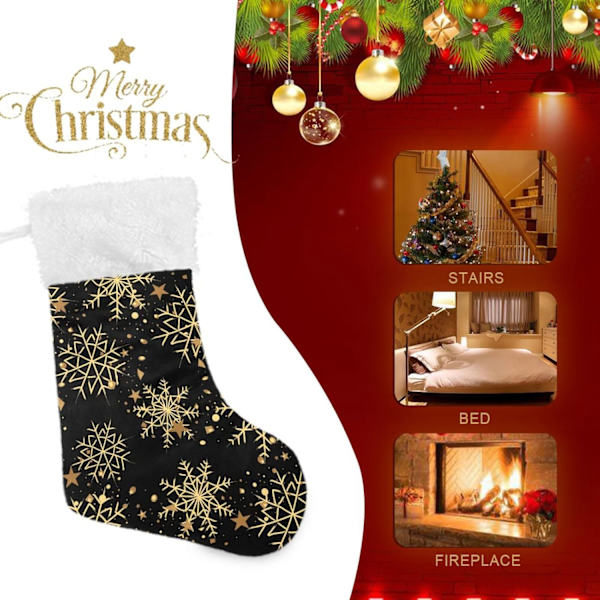 Julklapp, Personliga Julklappsstrumpor 2-pack Snöflinga Julkula Röd (2) 45,7 cm Julstrumpor Hängande Ornament Kamin
