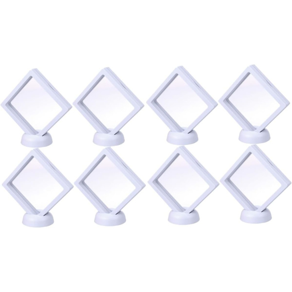 16 ställ displayställ brickor halsband displayhållare armband stativ smyckeshållare stativ skala och klistra tapet klar miniatyr displayfodral vit