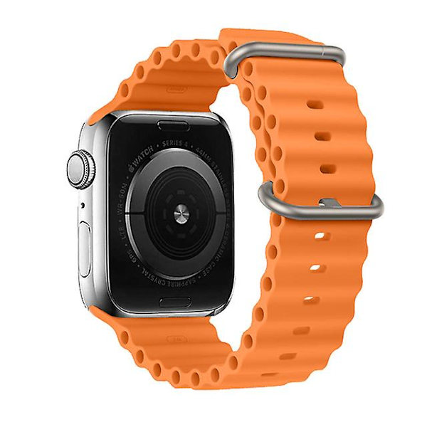 Rem för Apple Watch Ultra Band 49mm 44mm 40mm 45mm 41mm 42mm 45 Mm Watchband Silikonarmband Iwatch Serie 7 8 4 5 6 3 Se Orange 38mm 40mm 41mm