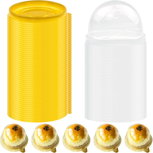 50 st Dessert Box Mini Tårtbox Transparent Te Kaka Presentask