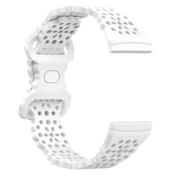 För Fitbit Versa 4 / 3 / Sense 1 / 2 Spetsad ihålig silikonklockarmband HWP White