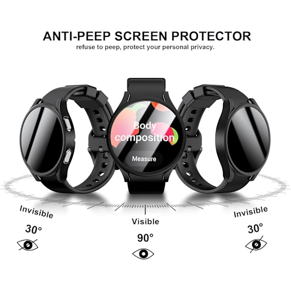 Anti-spion hærdet glas til Samsung Galaxy Watch 5/Galaxy Watch 4