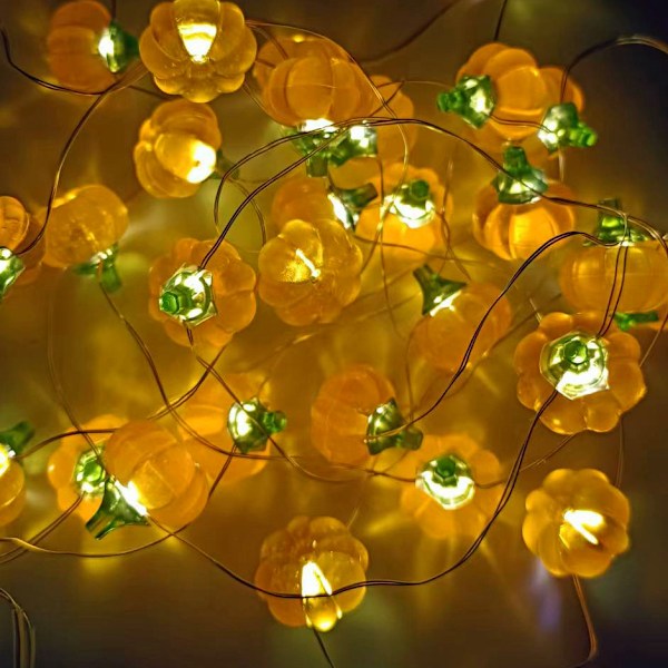 Litiumbatteri Høstborddekor Høstlys Gresskar String Lights