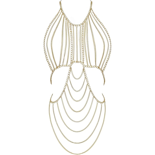 Metallkroppskedjor för kvinnor Set Sexig Boho Layered BH