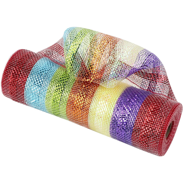 Regnbue Deko Mesh 10 Tommer Regnbue Mesh Bånd Stof Mesh Rulle Dekorativ Mesh