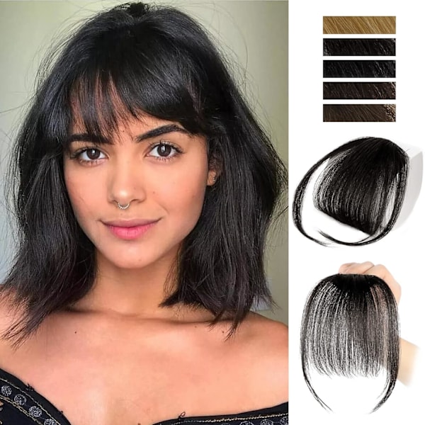 Clip-in lugg for kvinner 100% ekte hår extensions Wispy lugg Fringe