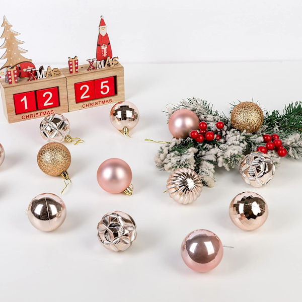 41 st små julgranskulor krossäkra hängande dekorationer set för julgran