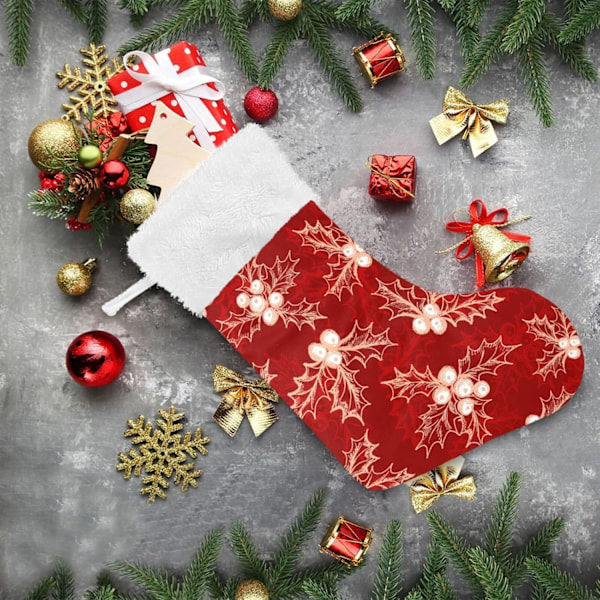 Julklapp, personliga julklappsstrumpor 2-pack Vinter Jul Mistelbär Bär 45,7 cm Julstrumpor Hängande Ornament Eldstad