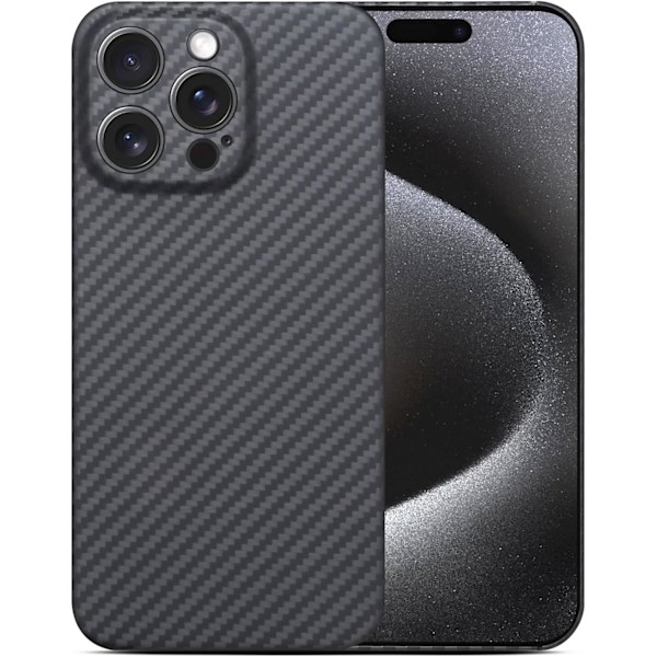 Erittäin ohut aramidikuituinen suojakuori iPhone 16 Pro -puhelimelle, kameran täysi suojaus, musta, iPhone 16 Pro -puhelimelle