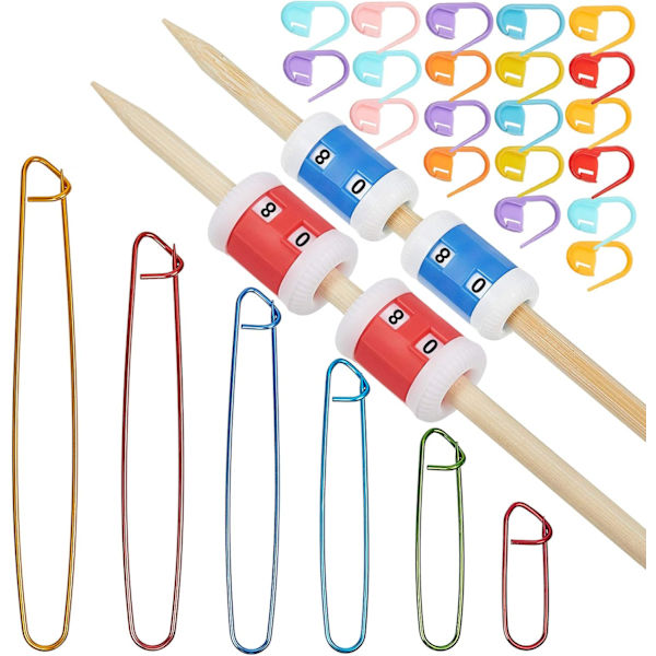 Stickverktygssats - radmätare, stygnmarkörer, stygnhållare