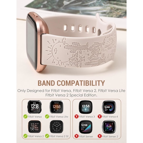 Kompatibel med Fitbit Versa 2-band/Versa Lite/Versa-klockarmband