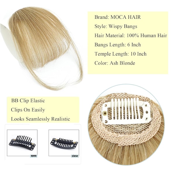 Clip In Bangs 100% Människohår Bangs Clip In Hår Extensions Clip