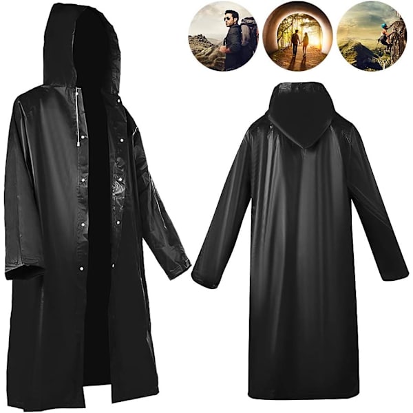2-pack svarta bärbara ponchos