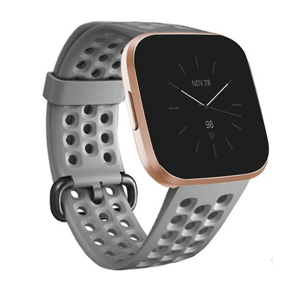 For Fitbit Versa 2 Åndbar Silikonurrem TTW Gray