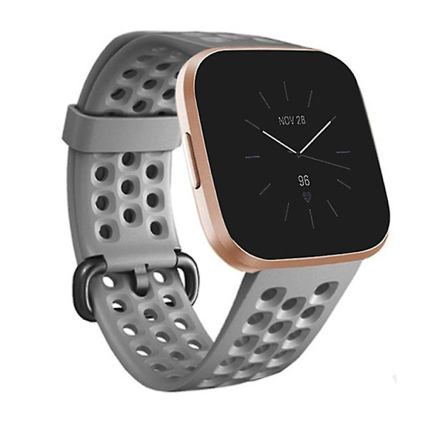 For Fitbit Versa 2 Andningsbar Silikonklockarmband TTW Gray