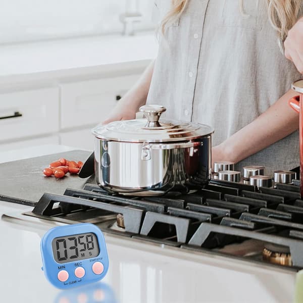 wxsp 3-delars digital kökstimer set - Magnetiska kökstimer med stor LCD-skärm - Vit, Blå,