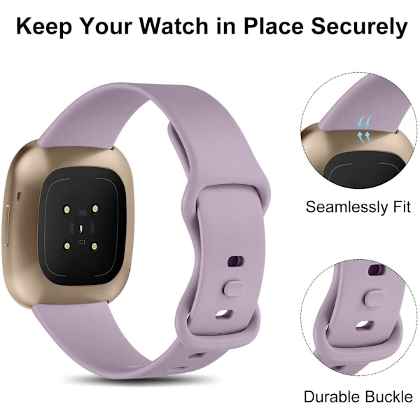 Myk erstatningssportsrem for Fitbit Versa 4/3/Sense (2-pakning)