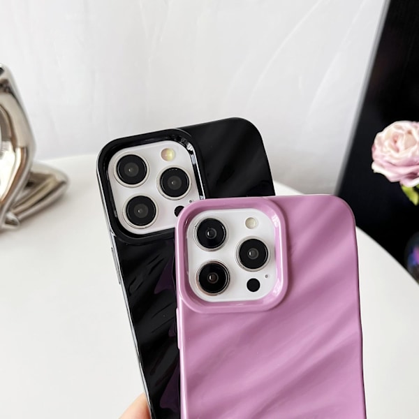 för iPhone 16 Pro Skal, Vatten Ripple Mönster Lockig Vågform Mjukt Kompatibelt med iPhone Skal (Vinröd, iPhone 16 Pro) Vinröd