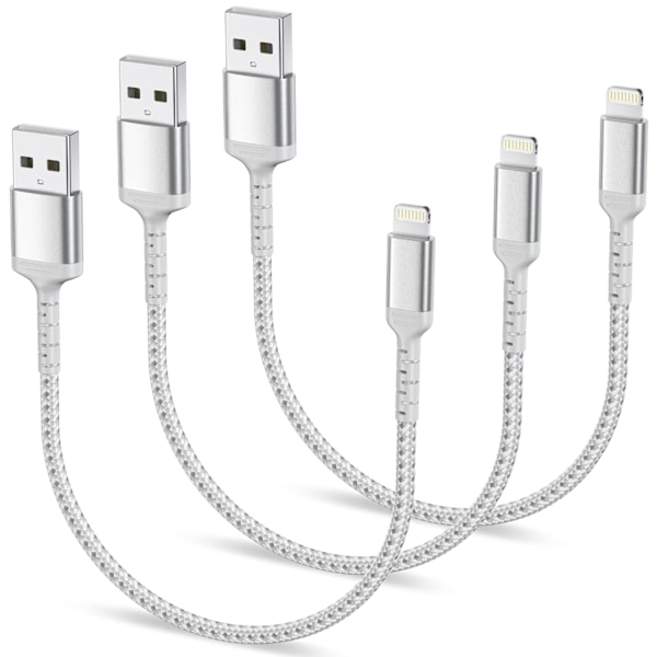 1Ft Iphone Laddningskabel Kort, 3 Pack USB A Till Lightning