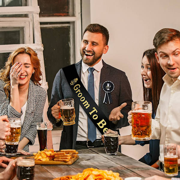 Groom Sash og Badge Sæt - Udstyrsgenstande til Polterabend