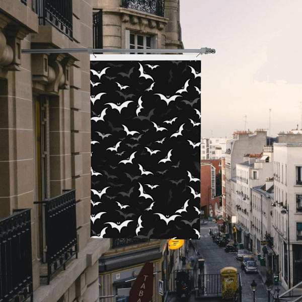 Fladdermöss Dubbelsidig Tryckt 3x5FT Vertikal Banner, Halloween Utomhus Dekoration Fladdermöss Fladdermöss