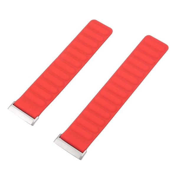 Til Fitbit Versa 4 / 3 / Sense 2 20mm Silikone Magnetisk Urrem GYS Red