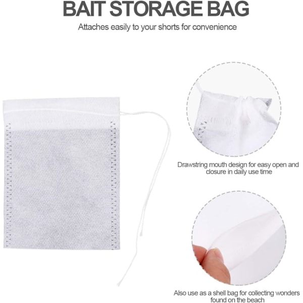 Fiskesnøre Bait Net Bag Set (10st) - Dragsnöre Bait Mesh Säck Container