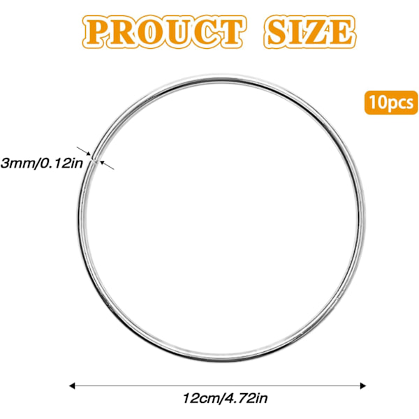 Metallringar för hantverk och makraméringar (10 st)