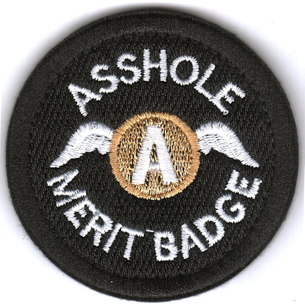 Asshole Merit Badge Moral - Taktisk Patch (sort)