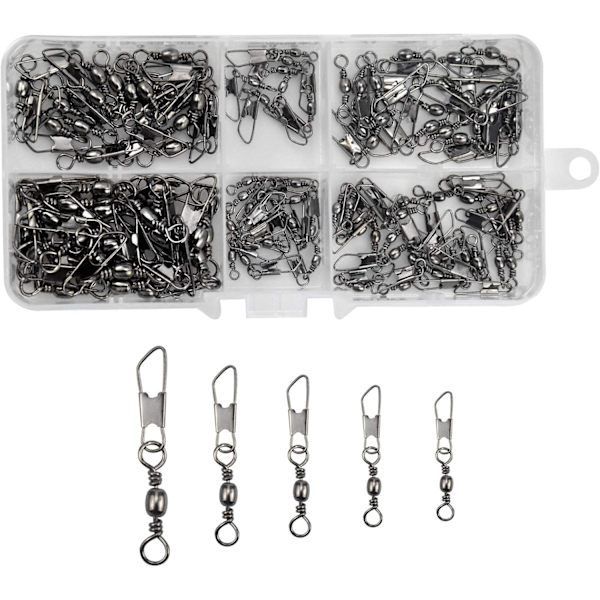 Fiskefat Swivel Kit - 100st med säkerhetssnäppkontakt