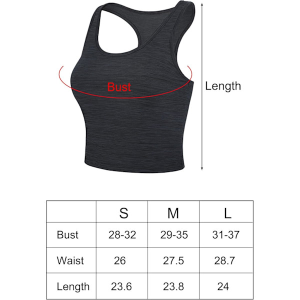 4 stk. Basic Crop Tank Tops Ærmeløse Racerback Crop Cami Top til