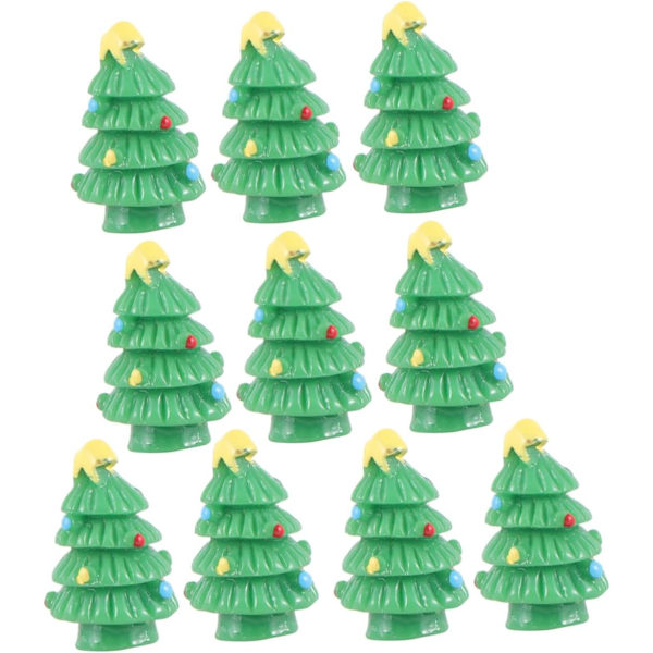 10 st Miniatyr Figur Mini Julgran Prydnad Jul Påse Fyllmedel DIY Jul