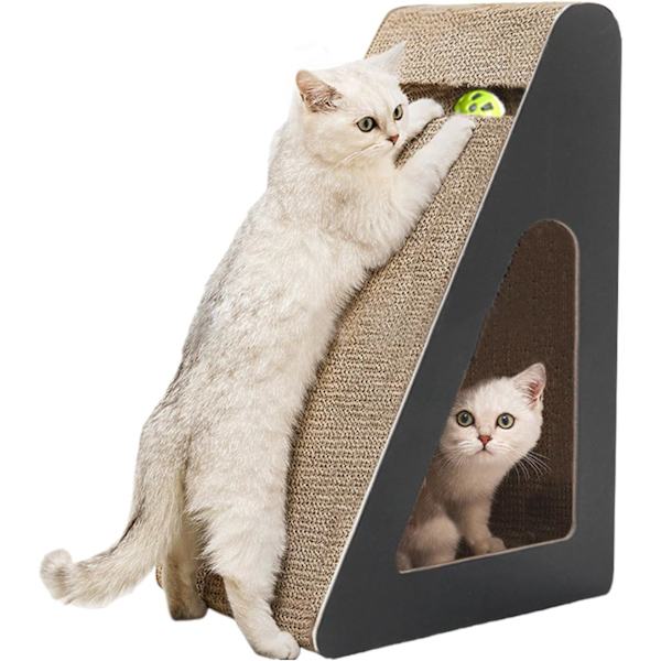 Kattenskrape leketøy, rampe trekant skrapepost for kattunge - kjæledyr katter forsyninger, slitesterk vertikal katt skrape med ball for små, mellomstore,
