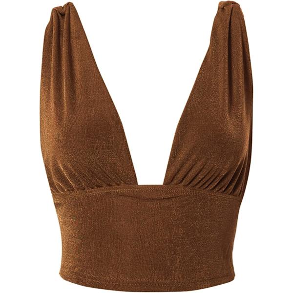 Kvinners Sexy Dyp V-hals Slim Fit Stropp Crop Cami Tank Topp Ermeløs