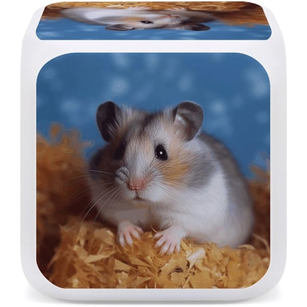 Vækkeur, Hamster Print Digital Vækkeur, Rejse, Lille Vækkeur til Sengekanten, Vækkeur Baery Powered Hvid Hvid