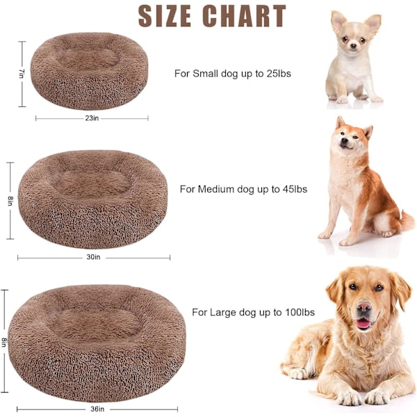 Hundeseng og katteseng. Beroligende angstdempende Donut Dog Cuddler Bed