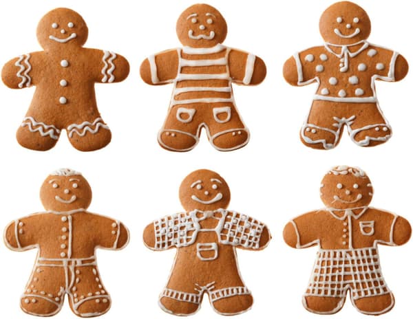 Pepperkakeformer jul, 5 pepperkakeformer, pepperkakemann, rustfritt stål, pepperkakeform, pepperkakemann, gaveformer for kjeks, baking, kake,
