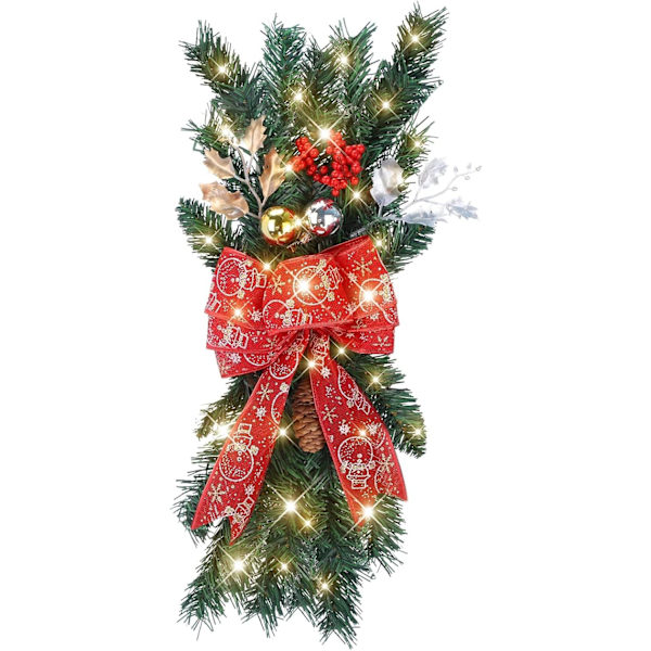 Julkransar för trappor, juldekorationer för dörrar, fönster, väggar, trappräcken, julgranar
