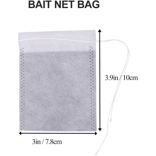 Fiskesnøre Bait Net Bag Set (10st) - Dragsnöre Bait Mesh Säck Container