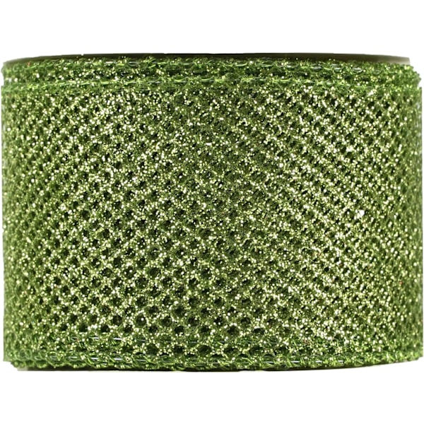 Glitter Mesh Ribbon Grön Web Mesh Wired Ribbon Metallic Mesh Ribbon Sparkling