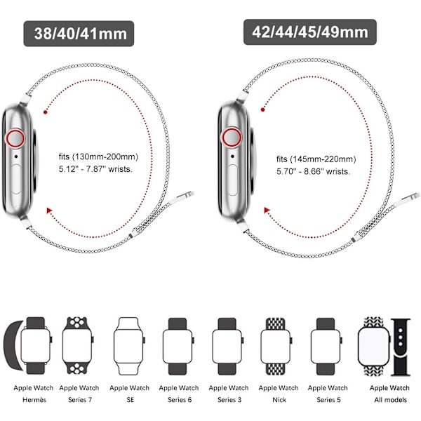 Metallrem kompatibel med Apple Watch Band 38 mm 40 mm 41 mm kvinder